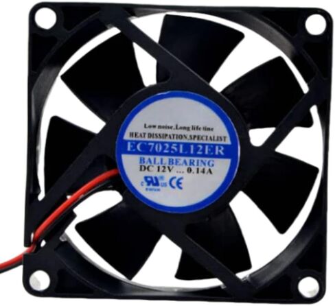 EC7025L12ER FAN 7CM لـ 12V 0.14A 7025 70X70X25MM 2-WARE مروحة التبريد in Saudi Arabia