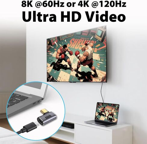 USB C محول الزاوية اليمنى PD 240W لـ Thunderbolt 4/3 ، الزاوية اليمنى 90 درجة USB C ذكر إلى Extender Extender 40GBPS DATA USB4 in Kuwait