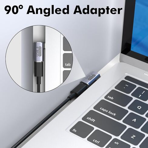 USB C محول الزاوية اليمنى PD 240W لـ Thunderbolt 4/3 ، الزاوية اليمنى 90 درجة USB C ذكر إلى Extender Extender 40GBPS DATA USB4 in Kuwait
