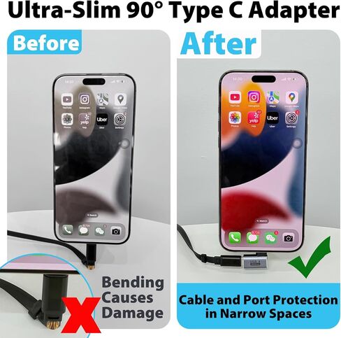 USB C محول الزاوية اليمنى PD 240W لـ Thunderbolt 4/3 ، الزاوية اليمنى 90 درجة USB C ذكر إلى Extender Extender 40GBPS DATA USB4 in Kuwait