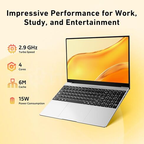 2025 Latest 15.6'' Laptop Compatible with Windows 11, FHD IPS Display, 8GB RAM 256GB SSD, Intel Quad-Core Processor(Max 2.9GHz), Backlit Keyboard, Fingerprint, WiFi5, BT5, Mini-HDMI, TF Card Slot in Saudi Arabia