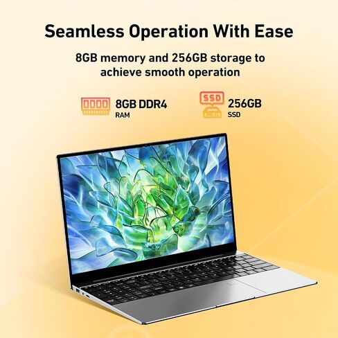 2025 Latest 15.6'' Laptop Compatible with Windows 11, FHD IPS Display, 8GB RAM 256GB SSD, Intel Quad-Core Processor(Max 2.9GHz), Backlit Keyboard, Fingerprint, WiFi5, BT5, Mini-HDMI, TF Card Slot in Saudi Arabia