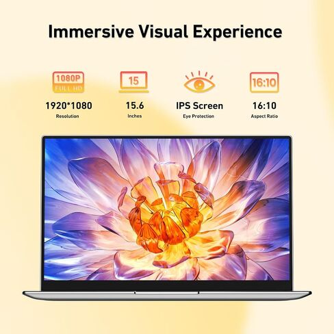 2025 Latest 15.6'' Laptop Compatible with Windows 11, FHD IPS Display, 8GB RAM 256GB SSD, Intel Quad-Core Processor(Max 2.9GHz), Backlit Keyboard, Fingerprint, WiFi5, BT5, Mini-HDMI, TF Card Slot in Saudi Arabia