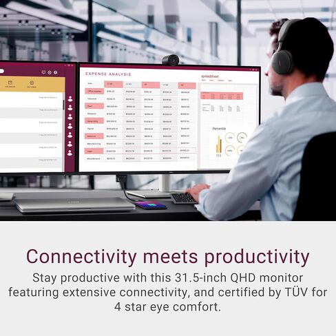 Dell Pro 32 Plus QHD USB-C Hub Monitor P3225DE-31.5 بوصة QHD (2560 × 1440) عرض 100 هرتز 8ms ، USB-C/HDMI/Display Port Connectivity ، ارتفاع/دوار/محور/تعديل الإمالة ، 4 نجوم توف. in Saudi Arabia