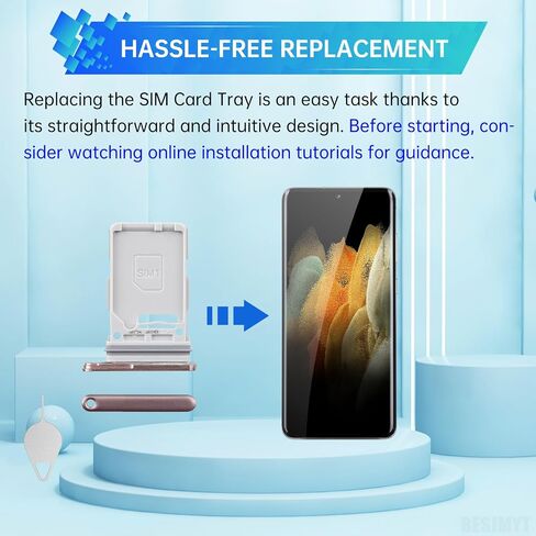 for Samsung Galaxy S21 Ultra 5G Sim Card Tray Replacement (Single SIM Version) Phantom Brown Card Tray Slot Holder Bracket Adapter with Needle Ejector for S21 Ultra 5G SM-G998U SM-G998U1 in Saudi Arabia