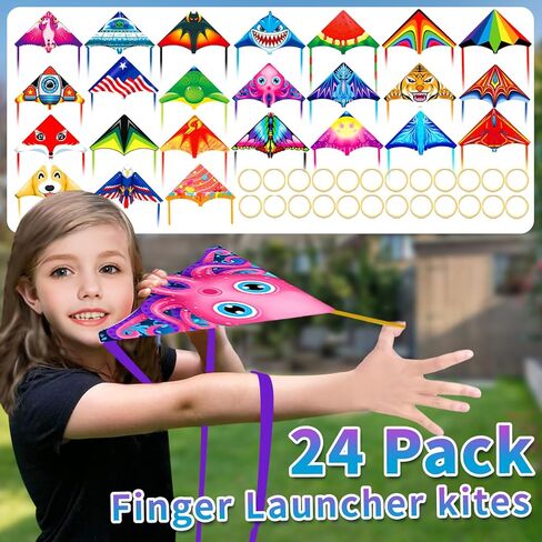 Mini Kites for Kids Ages 4-8-12, Finger Launcher Kites Easy to Fly on Beach|Park|Plaza|Garden|Backyard, Birthday Party Favors for Boys Girls Outdoor Toys,Mini Kites Bulk in Kuwait
