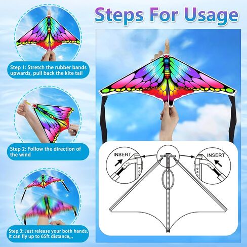 Mini Kites for Kids Ages 4-8-12, Finger Launcher Kites Easy to Fly on Beach|Park|Plaza|Garden|Backyard, Birthday Party Favors for Boys Girls Outdoor Toys,Mini Kites Bulk in Kuwait