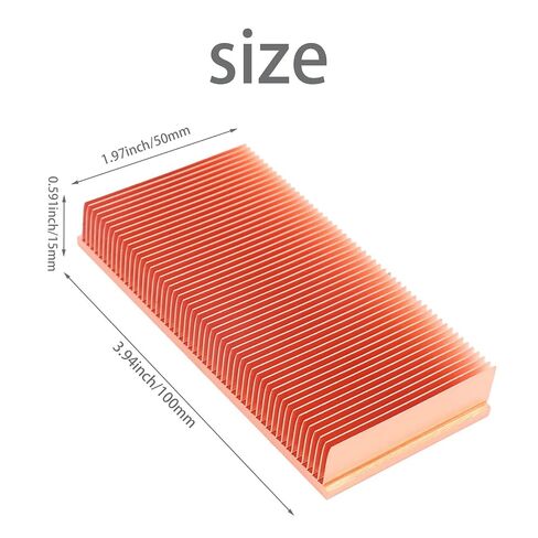 نقي النحاس الحرارة 100x50x15mm التزلج زعنفة بالوعة الحرارة الحرار الرادياتير لرقاقة الكبش الإلكترونية LED VGA التبريد in Kuwait