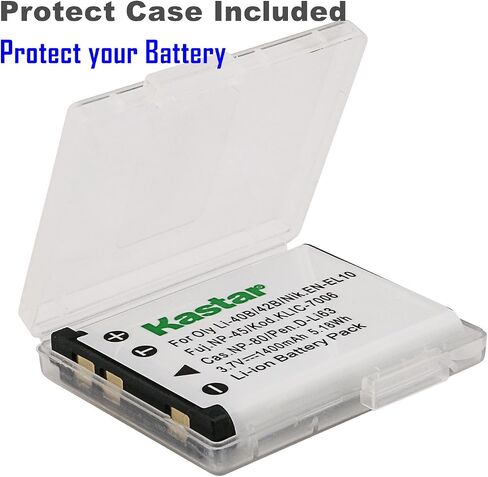 بطارية Kastar (حزمة واحدة) ومجموعة الشاحن لـ Xacti VPC-E1403 ، VPC-E1500 ، VPC-E1500TP ، VPC-E1600 ، VPC-E1600TP ، VPC-T700 ، VPC-T850 ، VPC-T1060 ، VPC-T1284 ، VPC-T1495 كاميرات VPC-TP1000 in Saudi Arabia