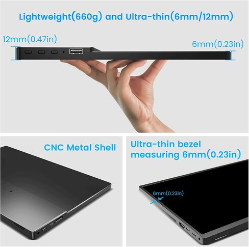 شاشة تعمل باللمس المحمولة 14 بوصة 1200p شاشة تعمل باللمس المحمولة مع حبل واقٍ من CNC Metal HDMI USB C 100 ٪ SRGB شاشات سفر متناهية الصغر للكمبيوتر المحمول ، الكمبيوتر الشخصي ، MAC ، الهاتف ، التبديل in Saudi Arabia