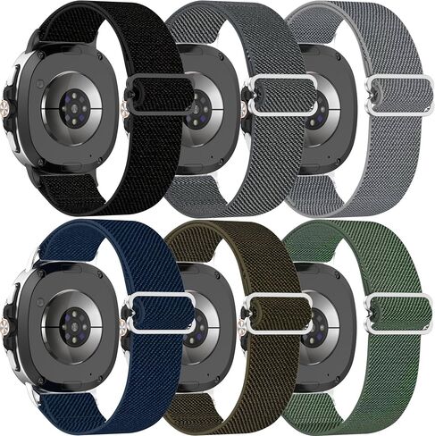 6 Pack Stretchy Braided Bands Compatible With Samsung Galaxy Watch 8 40mm 44mm/Galaxy Watch 8 Classic 46mm,Elastic Nylon Sports Strap,For Both Men And Women in Kuwait