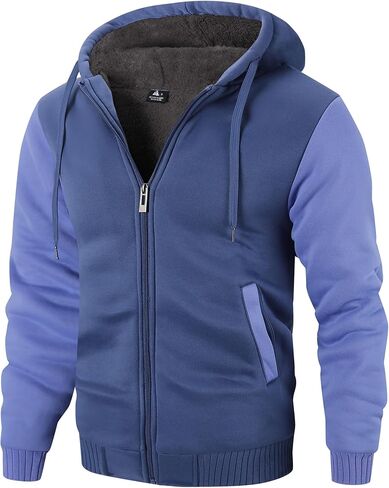 Men's Zip Up Hoodie Heavyweight Winter Sweatshirt Fleece Sherpa Lined Warm Jacket in Saudi Arabia