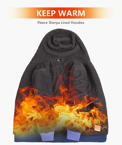 Men's Zip Up Hoodie Heavyweight Winter Sweatshirt Fleece Sherpa Lined Warm Jacket in Saudi Arabia