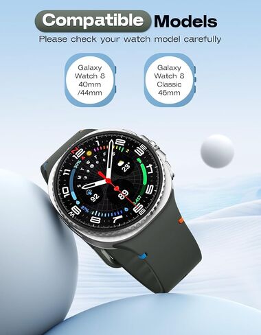 Moko Sport Band for Samsung Galaxy Watch 8 Band 40mm 44mm/Galaxy Watch 8 Classic 46mm ، حزام بديل للسيليكون الناعم للرجال ، M/L ، Black in Saudi Arabia