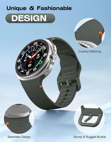 Moko Sport Band for Samsung Galaxy Watch 8 Band 40mm 44mm/Galaxy Watch 8 Classic 46mm ، حزام بديل للسيليكون الناعم للرجال ، M/L ، Black in Saudi Arabia