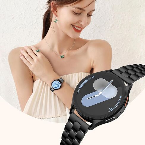Slim Metal Compatible with Samsung Galaxy Watch 7/6/5/4 band, 20mm Stainless Steel Strap for Galaxy Watch Bands 40mm 44mm Women, Dressy Thin Chain Bands for Galaxy Watch FE/7/6/5/4/Active 2 in Saudi Arabia