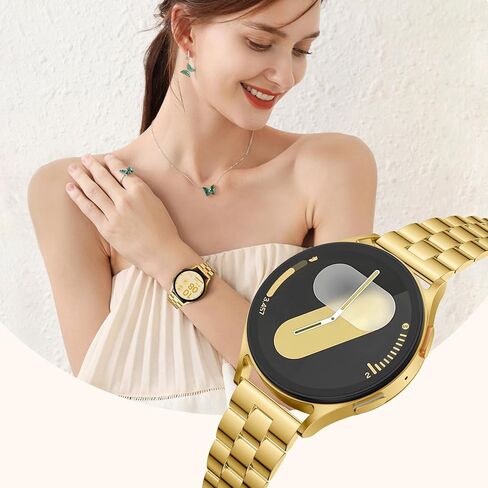 معدن نحيف متوافق مع Samsung Galaxy Watch 7/6/5/4 شريط ، حزام من الفولاذ المقاوم للصدأ 20 مم لأشرطة مراقبة Galaxy 40mm 44 مم نساء ، نطاقات سلسلة رقيقة أنيقة لمشاهدة Galaxy Fe/7/6/5/4/نشط 2 in Kuwait