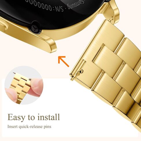 معدن نحيف متوافق مع Samsung Galaxy Watch 7/6/5/4 شريط ، حزام من الفولاذ المقاوم للصدأ 20 مم لأشرطة مراقبة Galaxy 40mm 44 مم نساء ، نطاقات سلسلة رقيقة أنيقة لمشاهدة Galaxy Fe/7/6/5/4/نشط 2 in Kuwait