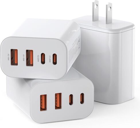 USB C Charger Block,40W USB C Charger Cube,3 Pack Type C Chargers Block,Fast Charging Plug Dual Port PD+QC Charging Cube for iPhone 16 15 14 13 12 11 Pro Max XS,iPad, Samsung Phone,Tablet in Kuwait