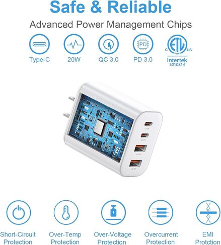 USB C Charger Block,40W USB C Charger Cube,3 Pack Type C Chargers Block,Fast Charging Plug Dual Port PD+QC Charging Cube for iPhone 16 15 14 13 12 11 Pro Max XS,iPad, Samsung Phone,Tablet in Kuwait