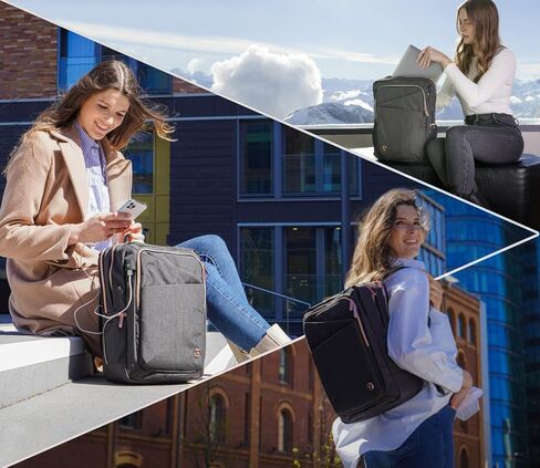 حقيبة ظهر سويس ديجيتال ديزاين كاتي روز للنساء باللون الأسود مع سحابات ذهبية وردية حقيبة ظهر للكمبيوتر المحمول للسفر في الكلية SD1006M-01 in Kuwait