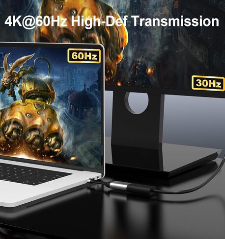 USB C Type-C إلى محول HDMI ، الهواتف إلى TV HDMI 2.0 4K@60Hz 2K@144Hz 1080P@120Hz ، مع iPhone16/15 ، MacBook Pro/Air 2023 ، iPad Pro ، IMAC ، S23 ، XPS 17 ، Surface Book ، [Thunderbolt 3/4/4/5 in Kuwait
