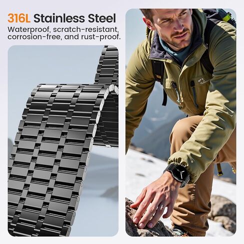 LETOID Magnetic Metal Band Designed for Samsung Galaxy Watch 8 40mm/44mm, Watch 8 Classic 46mm, Men Stainless Steel Adjustable Replacement Strap Solid Magnet Clasp Wristbands in Kuwait
