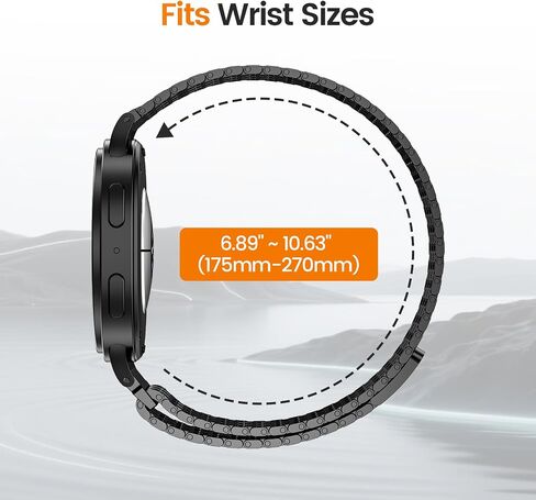 LETOID Magnetic Metal Band Designed for Samsung Galaxy Watch 8 40mm/44mm, Watch 8 Classic 46mm, Men Stainless Steel Adjustable Replacement Strap Solid Magnet Clasp Wristbands in Kuwait