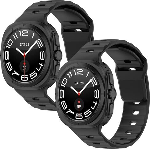 نطاقات السيليكون متوافقة مع Samsung Galaxy Watch Ultra 47mm للنساء ، حزام بديل للسيليكون الناعم للماء لـ Galaxy Watch 7 Ultra 2024-2pack in Kuwait