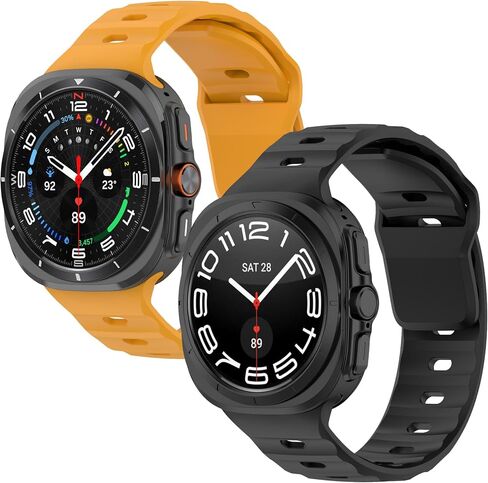 نطاقات السيليكون متوافقة مع Samsung Galaxy Watch Ultra 47mm للنساء ، حزام بديل للسيليكون الناعم للماء لـ Galaxy Watch 7 Ultra 2024-2pack in Kuwait