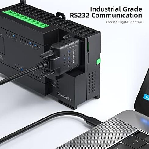 DriverGenius الصناعي USB النوع C إلى محول محول RS232 DB9 التسلسلي مع 9 × LEDs - متوافق مع Win11/10 ، MacOS in Kuwait