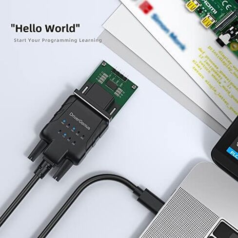 DriverGenius الصناعي USB النوع C إلى محول محول RS232 DB9 التسلسلي مع 9 × LEDs - متوافق مع Win11/10 ، MacOS in Kuwait