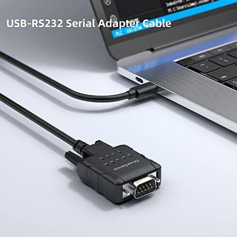 DriverGenius الصناعي USB النوع C إلى محول محول RS232 DB9 التسلسلي مع 9 × LEDs - متوافق مع Win11/10 ، MacOS in Kuwait