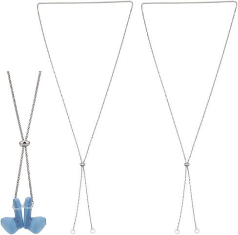 Earphone Cord Strap With Anti-Lost AirPods Chain Holder Stainless Steel Necklace with Adjustable Knot Wireless EarBuds Chain Lanyard Neck Cord Compatible with AirPods Pro 3 2 1 in Saudi Arabia