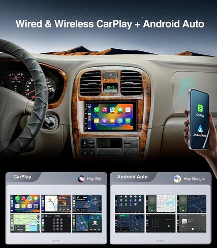 7 Inch Car Stereo with Wireless Apple CarPlay,Double Din Car Radio Androdi Auto,Bluetooth,IPS 1280 * 720 Display,FM Radio, Backup Camera,Online Navigation,Stereo Receivers (7-Inch) in Kuwait