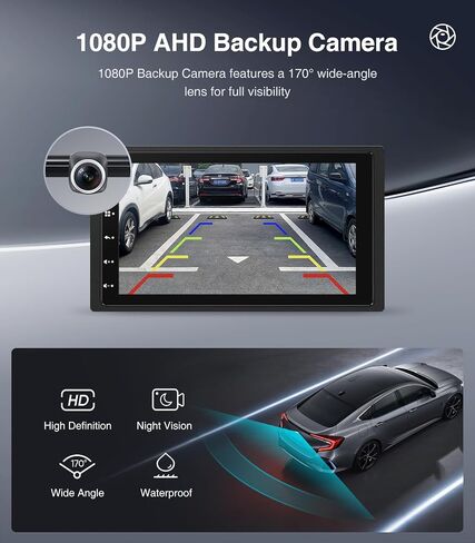 7 Inch Car Stereo with Wireless Apple CarPlay,Double Din Car Radio Androdi Auto,Bluetooth,IPS 1280 * 720 Display,FM Radio, Backup Camera,Online Navigation,Stereo Receivers (7-Inch) in Kuwait