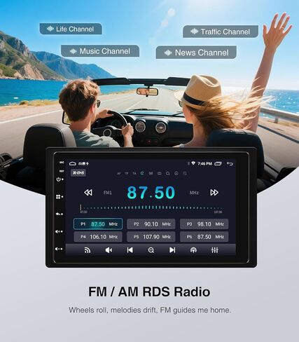 7 Inch Car Stereo with Wireless Apple CarPlay,Double Din Car Radio Androdi Auto,Bluetooth,IPS 1280 * 720 Display,FM Radio, Backup Camera,Online Navigation,Stereo Receivers (7-Inch) in Kuwait