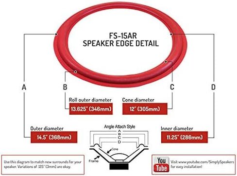 Cerwin Vega 15 Inch Foam Speaker Repair Kit FSK-15AR (Pair) in Saudi Arabia
