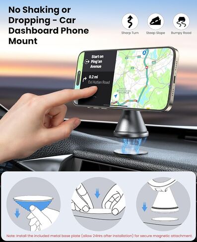 3 in 1 for Magsafe Car Mount - Magnetic Phone Holder for Car Dashboard, Gym Phone Holder, Golf Cart Phone Mount, 360° Rotation Cell Phone Holders for Your Car for iPhone16/15/14/13/12 Series in Saudi Arabia