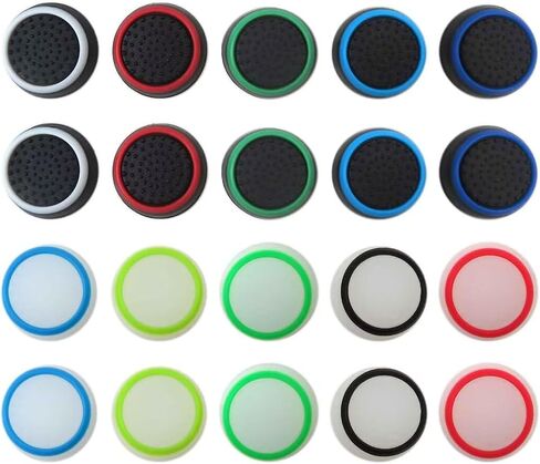 20Pcs 2024 Upgraded Replacement Thumb Grips Caps Covers Compatible for PS5, PS4, Xbox One, Xbox Series X/S Controller Joystick Grips in Saudi Arabia
