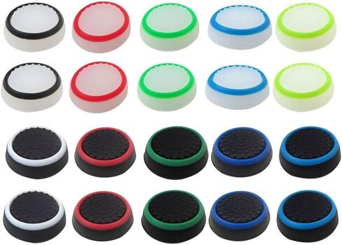 20Pcs 2024 Upgraded Replacement Thumb Grips Caps Covers Compatible for PS5, PS4, Xbox One, Xbox Series X/S Controller Joystick Grips in Saudi Arabia