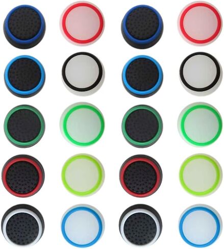 20Pcs 2024 Upgraded Replacement Thumb Grips Caps Covers Compatible for PS5, PS4, Xbox One, Xbox Series X/S Controller Joystick Grips in Saudi Arabia