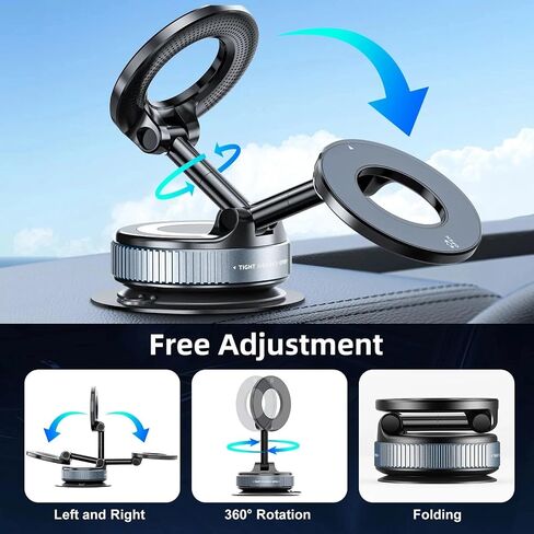 Vacuum Magnetic Phone Holder for Your car 106 LBS Extra Strong Suction Cup Phone Mount for Cell Phone Holders for Your Car - Gym - Mirror, Phone Holder for Recording Videos iPhone, Android in Saudi Arabia