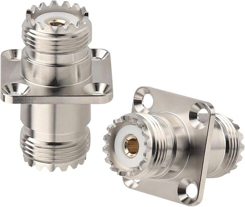 2 حزمة SO239 الموصلات SO239 4 حفرة شفة لوحة هيكل محول جبل UHF أنثى أنثى موصل الحاجز SO-239 لـ PL259 Male Plug in Saudi Arabia