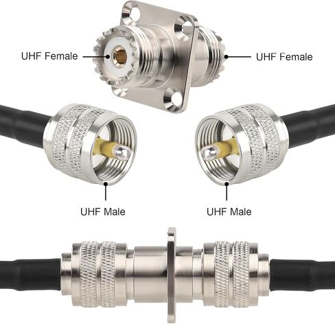 2 حزمة SO239 الموصلات SO239 4 حفرة شفة لوحة هيكل محول جبل UHF أنثى أنثى موصل الحاجز SO-239 لـ PL259 Male Plug in Saudi Arabia