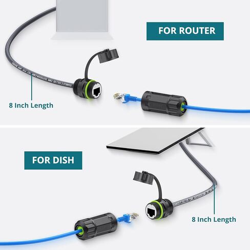 1 PCS Starlink Ethernet Adapter Gen 3/Mini ، مع كابل Ethernet Starlink المضاد للماء ، قابس SPX إلى محول RJ45 ، ناقل حركة 1200 ميجابت في الثانية ، توافق مرن Gen3/Mini و 3rd-Party Poe in Kuwait