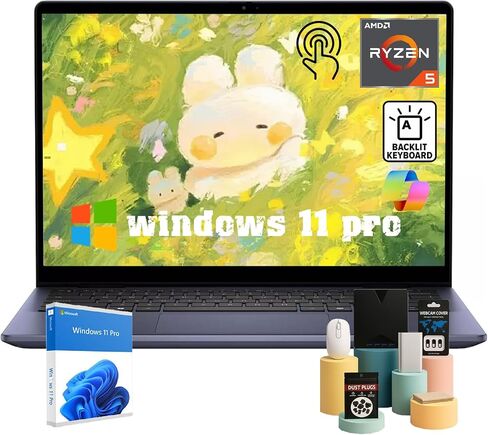 Dell Inspiron-14 2-in-1 Touchscreen Laptop • HDMI • 14-inch FHD+ IPS Display • AMD Ryzen 5 8640HS (Beat Intel i7-1255U) • Backlit KB • Fingerprint • Windows 11 Pro • 32GB RAM DDR5 • 1TB SSD in Saudi Arabia