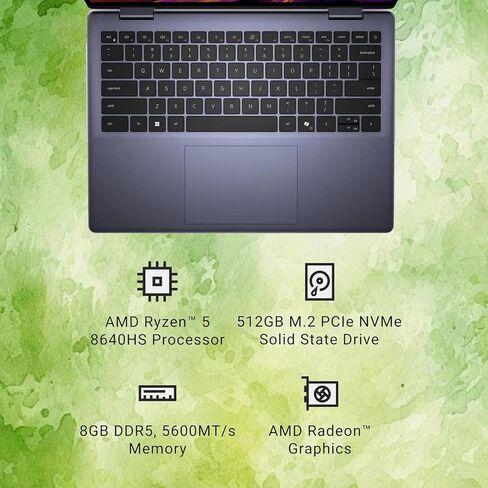 Dell Inspiron-14 2-in-1 Touchscreen Laptop • HDMI • 14-inch FHD+ IPS Display • AMD Ryzen 5 8640HS (Beat Intel i7-1255U) • Backlit KB • Fingerprint • Windows 11 Pro • 32GB RAM DDR5 • 1TB SSD in Saudi Arabia