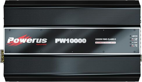 PW10000 1 OHM النطاق الكامل 1 قناة D CLASS D CAR CAR AMPLIFIER ، 10800W RMS @12.6V / 11900W @14.4V ، MONOBLOCK ، BASS BOOST ، HPF / LPF CROSSOVER ، in Kuwait