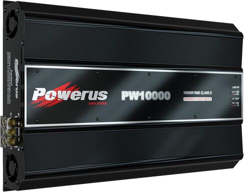 PW10000 1 OHM النطاق الكامل 1 قناة D CLASS D CAR CAR AMPLIFIER ، 10800W RMS @12.6V / 11900W @14.4V ، MONOBLOCK ، BASS BOOST ، HPF / LPF CROSSOVER ، in Kuwait